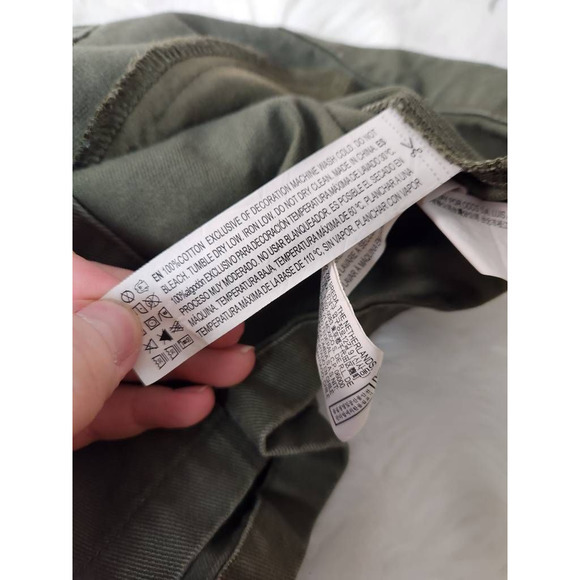 Forever 21 Mens Shirt Jacket Green Denim Snap Pockets Patches Streetwear S - Picture 6 of 6